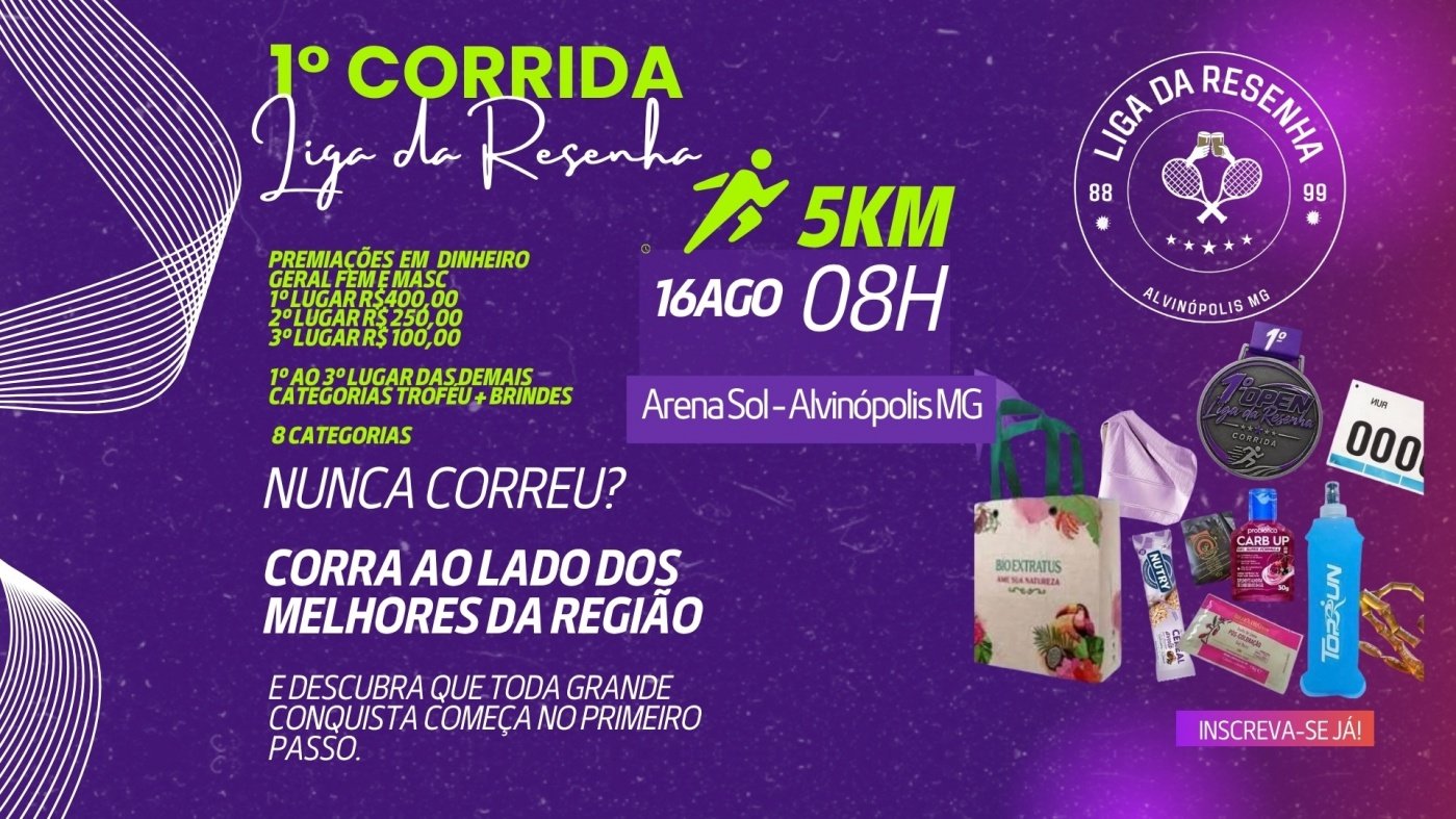 Corrida Liga da Resenha - 4º lote *kit básico sem camiseta*