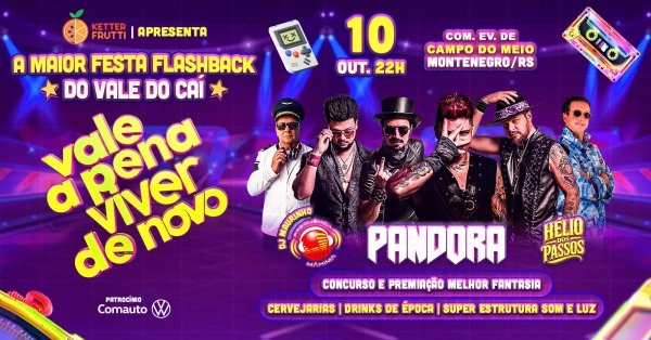 Imagem do evento FESTA VALE A PENA VIVER DE NOVO (Flashback / Retrô anos 80 e 90)