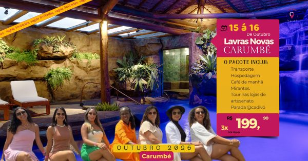 Imagem do evento Carumbé e Lavras Novas Entrada R$199,90 +2x R$199,90 até 20/07