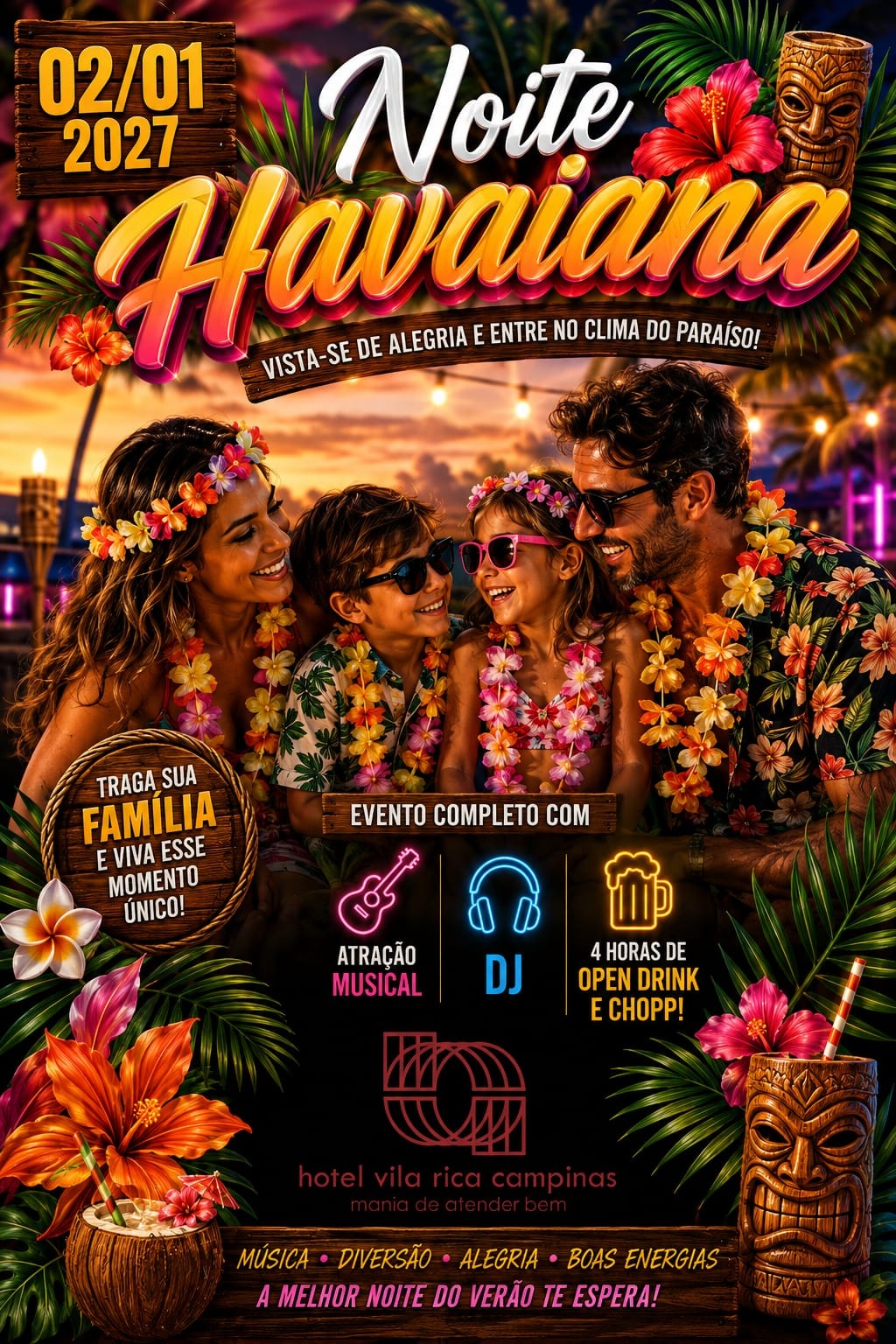 NOITE HAVAIANA - HOTEL VILA RICA - CAMPINAS/SP - Campinas, SP