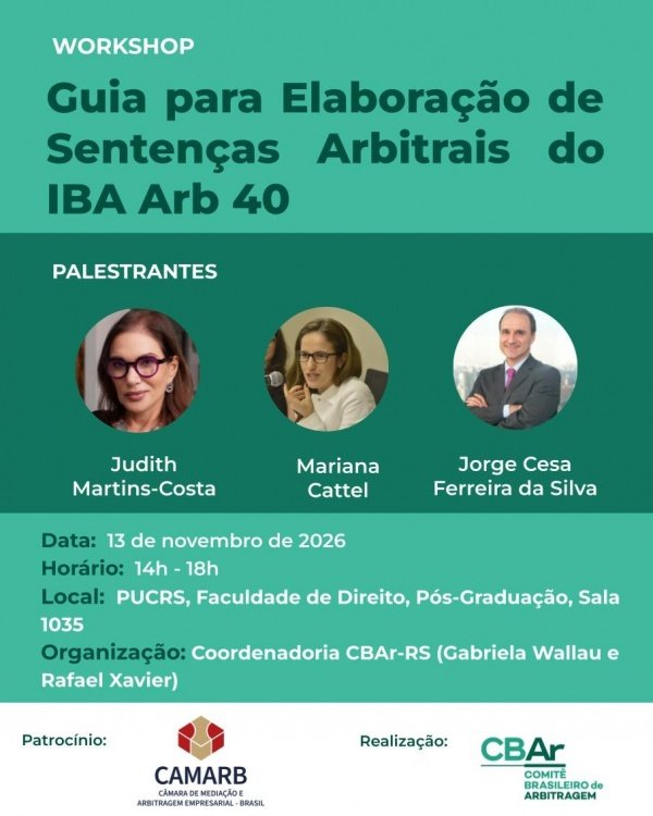 Imagem do evento Guia para Elaboração de Sentenças Arbitrais do IBA Arb 40