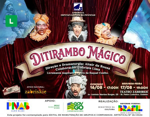 Imagem do evento O DITIRAMBO MÁGICO - ESPETÁCULO PARA AS INFÂNCIAS