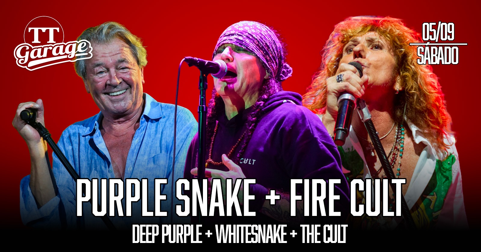 Rock Night Experience: 2 bandas: Deep Purple + Whitesnake + The Cult - Sábado - 05/09