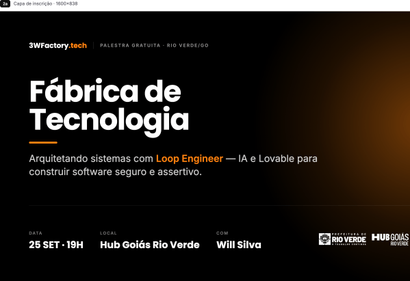 Imagem do evento Meet Up - Fabrica de tecnologia - Rio Verde 24/09/2026