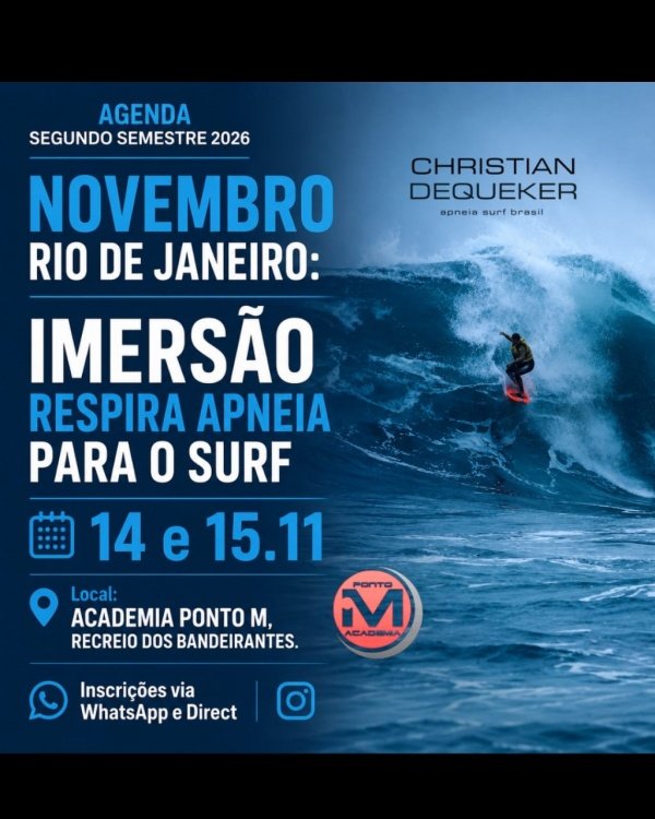 Imagem do evento IMERSÃO RESPIRAÇÃO E APNEIA PARA O SURF- RIO DE JANEIRO 14 E 15.11