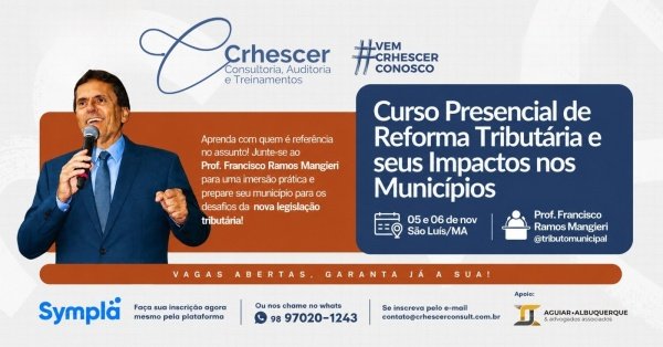 Imagem do evento Curso Presencial de Reforma Tributária e seus Impactos nos Municípios