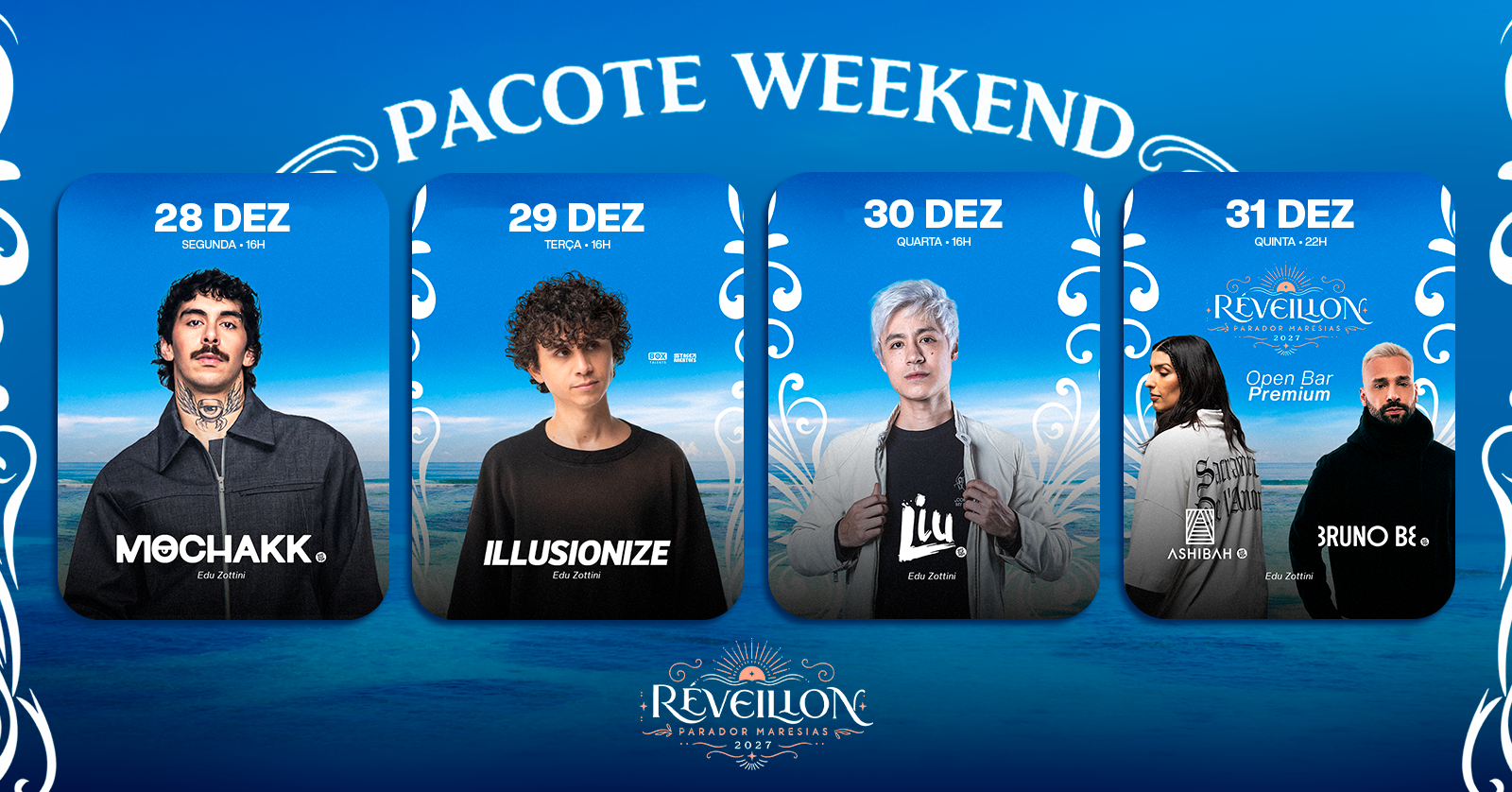 PARADOR MARESIAS | RÉVEILLON 2027 | PACOTE 28, 29, 30 E 31/12