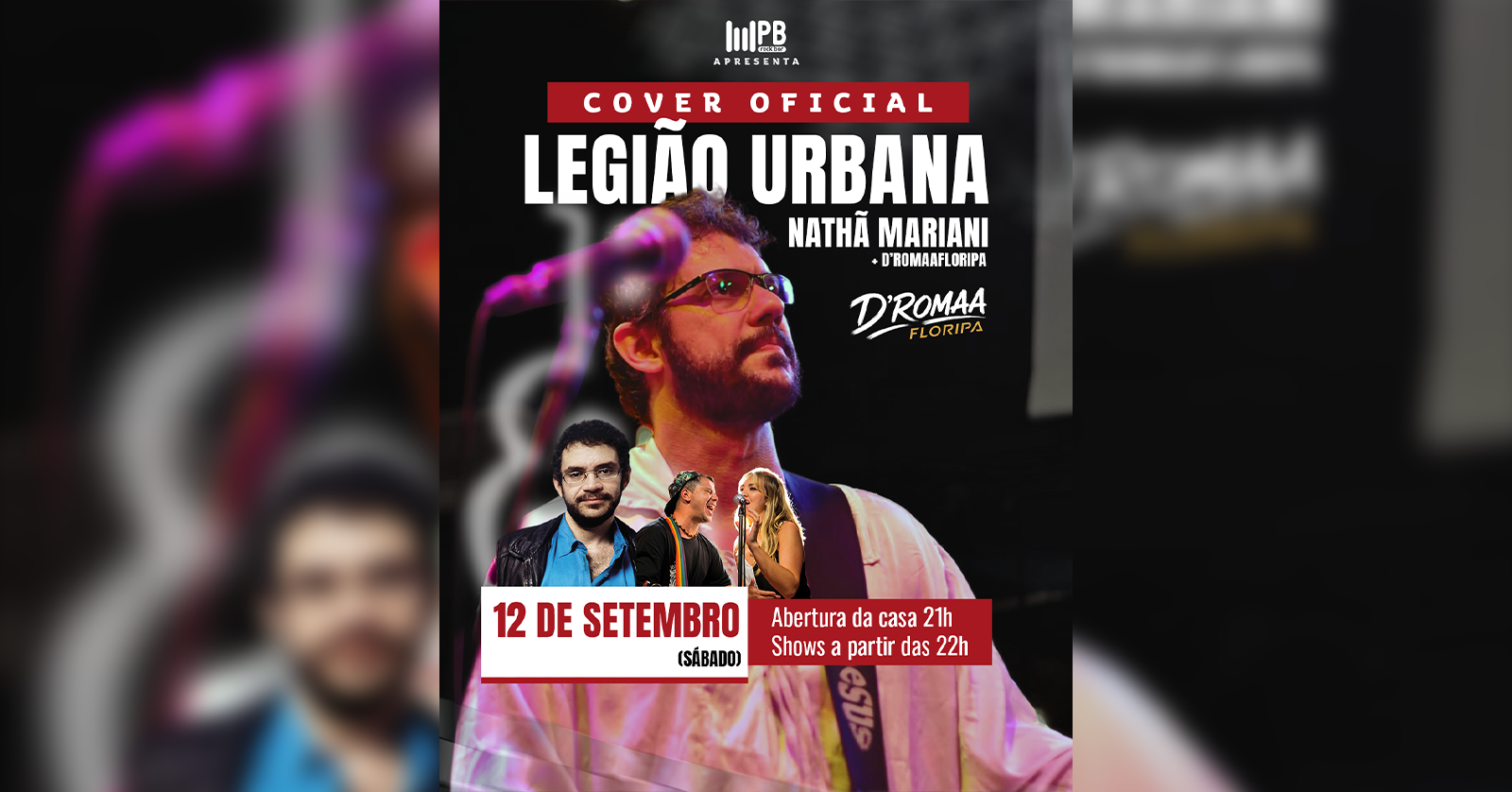 Image for the event: NATHÃ MARIANI - COVER OFICIAL RENATO RUSSO + D' Roma Floripa Acústico