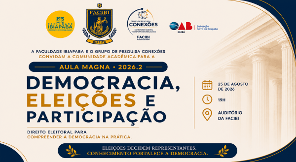 Imagem do evento AULA MAGNA - I SEMINARIO CONEXÕES FACIBI  DEMOCRACIA, ELEIÇÕES E PARTICIPAÇÃO