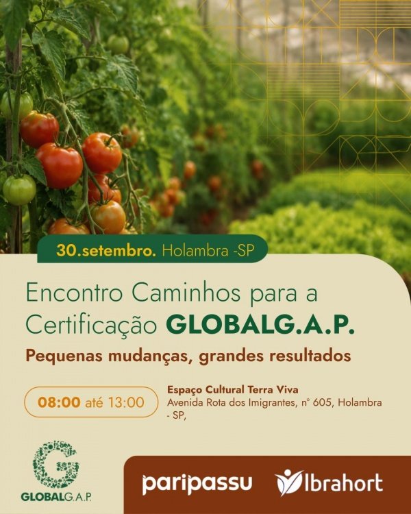 Imagem do evento Encontro Caminhos para a Certificação GLOBALG.A.P. + IBRAHORT 2026