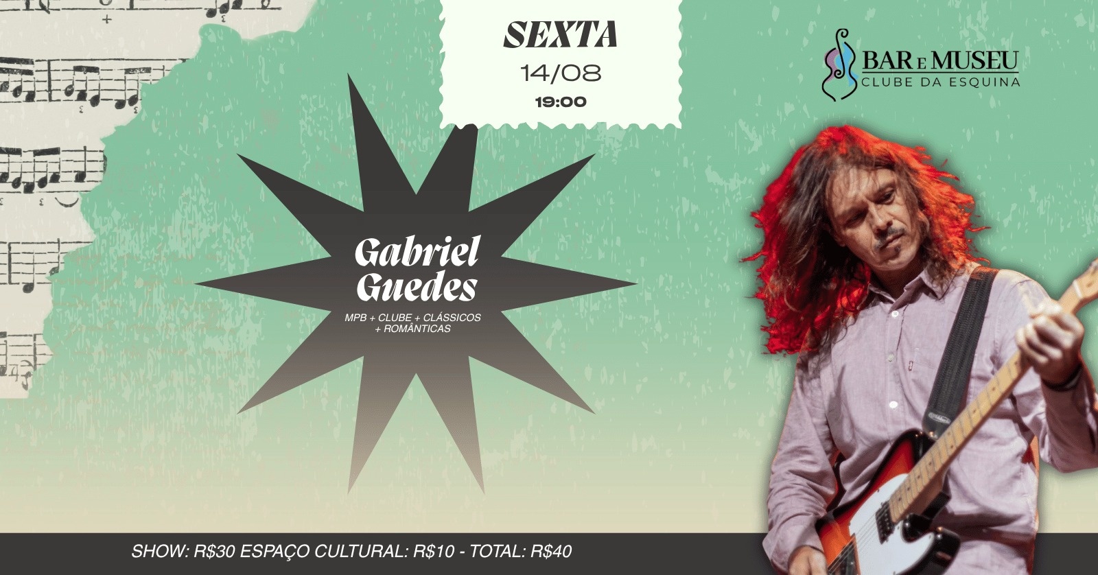 SHOW DE GABRIEL GUEDES  - MPB  + CLUBE + CLÁSSICOS + MÚSICAS ROMÂNTICAS