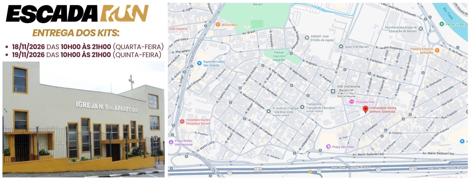 Imagem 3 com o mapa do local da entrega dos Kits