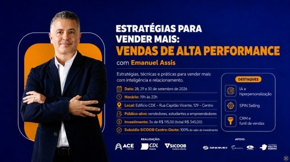 Imagem do evento CURSO: ESTRATÉGIAS PARA VENDER MAIS: VENDAS DE ALTA PERFORMANCE