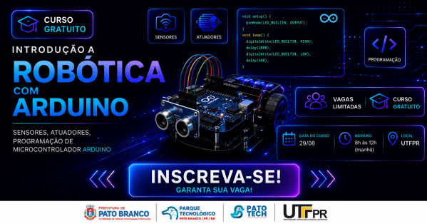 Imagem do evento Curso Gratuito - Introdução à Robótica com Arduino | UTFPR + PatoTech