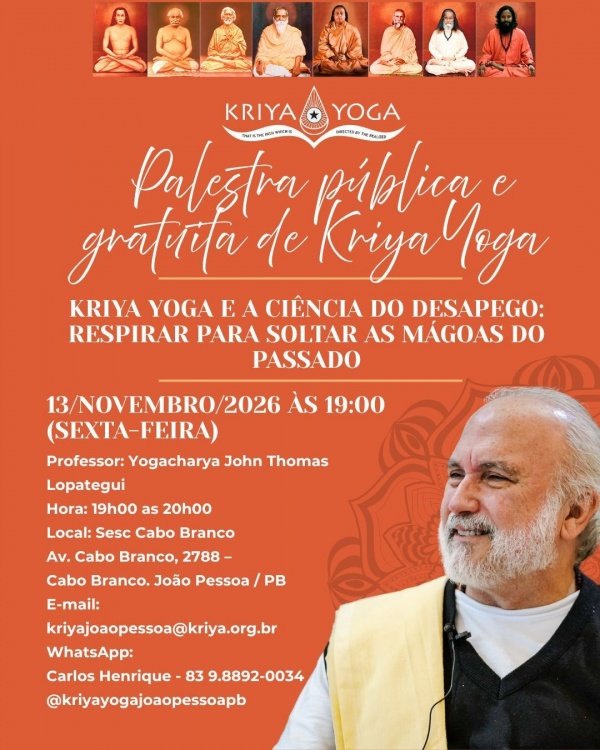 Imagem do evento Palestra Gratuita sobre a Meditação Kriya Yoga em João Pessoa / PB