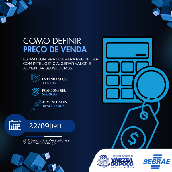 Imagem do evento Como definir preço de venda