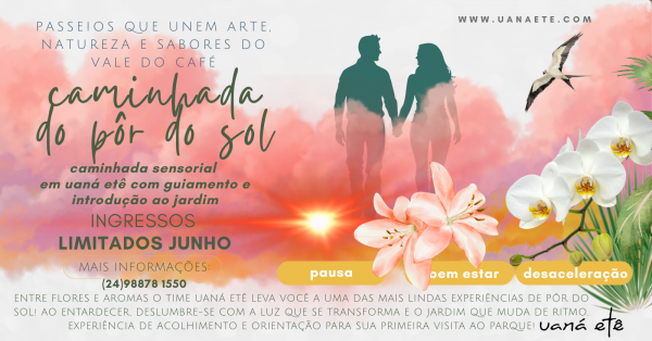 Imagem do evento CAMINHADA SENSORIAL AO ENTARDECER  PARA ADULTOS 15H - 28 e 29 DE AGOSTO 2026