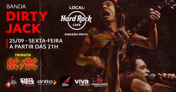 Imagem do evento Dirty Jack: Tributo AC/DC no Hard Rock Cafe Ribeirão Preto