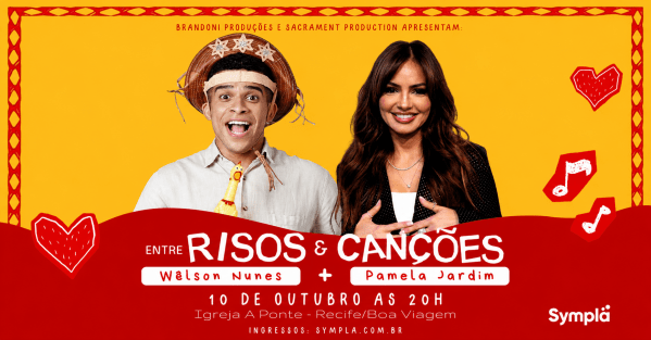 Imagem do evento ENTRE RISOS E CANÇÕES - WÊLSON NUNES E PAMELA JARDIM - RECIFE 2026