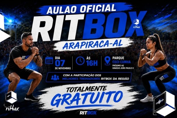 Imagem do evento AULÃO RITBOX GRATUITO ARAPIRACA-AL 07 DE NOVEMBRO