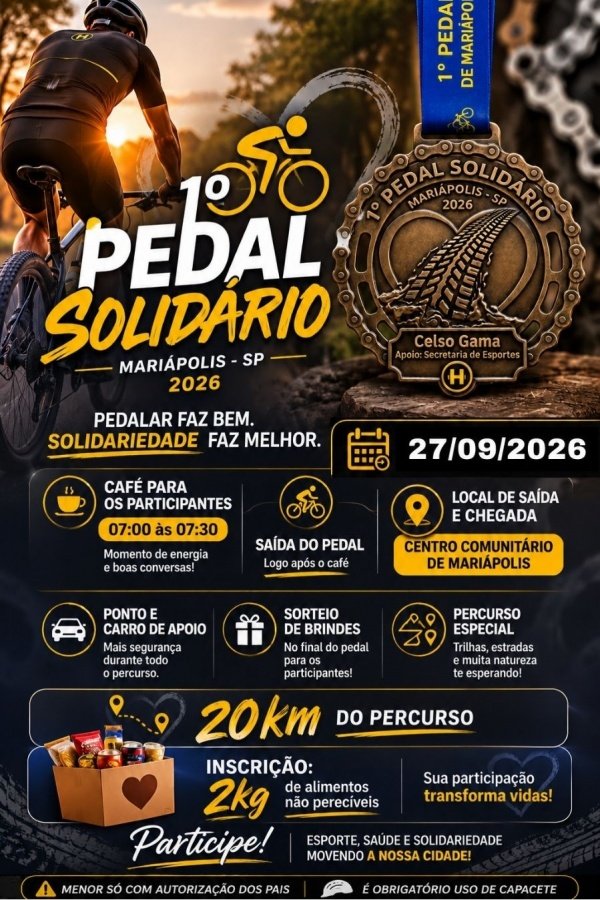 Imagem do evento 1º PEDAL SOLIDÁRIO CELSO GAMA