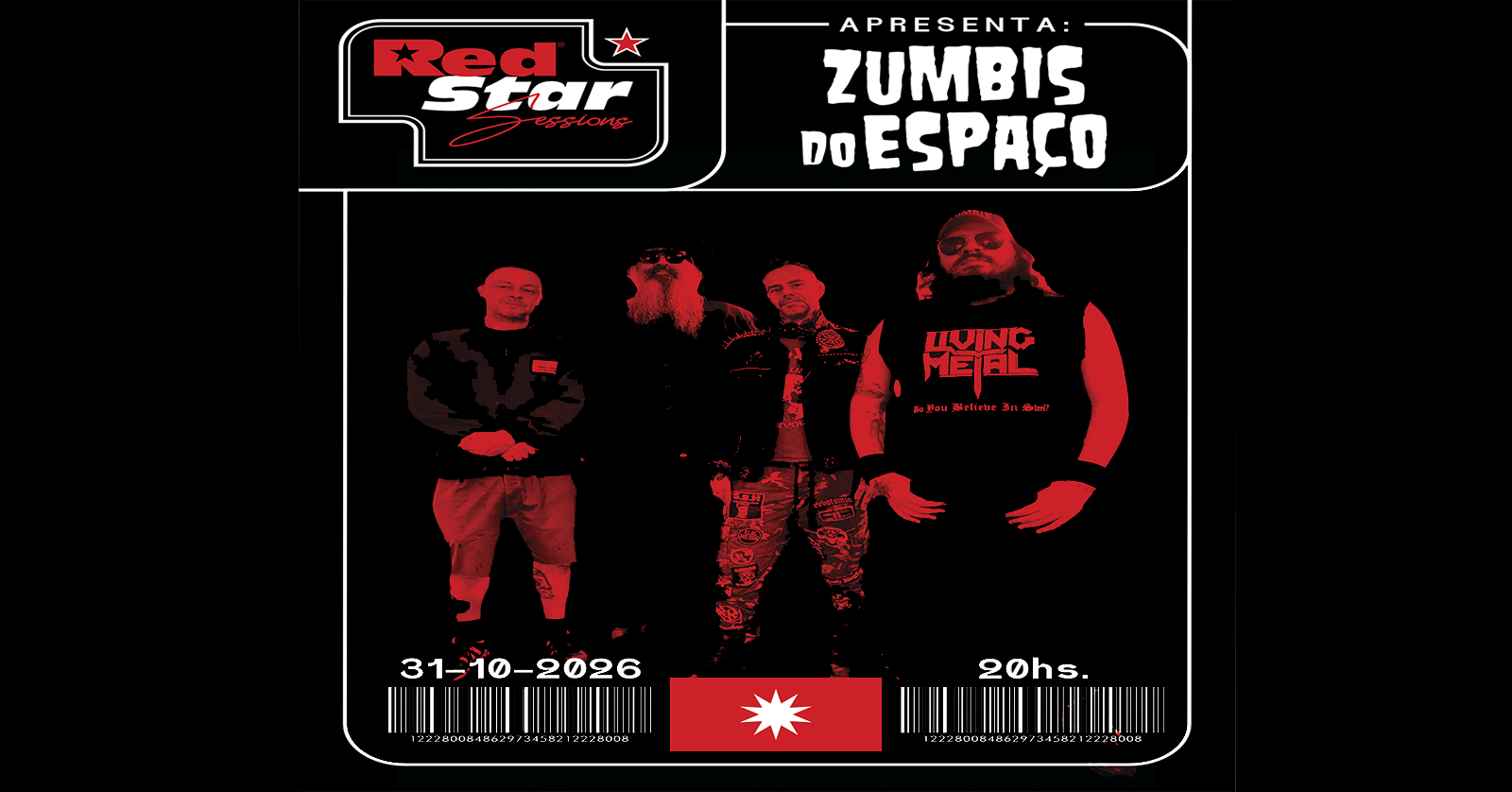 HALLOWEEN 2026 DO ZUMBIS DO ESPAÇO GRAVANDO LP AO VIVO EXCLUSIVO PARA A SÉRIE "RED STAR SESSIONS"