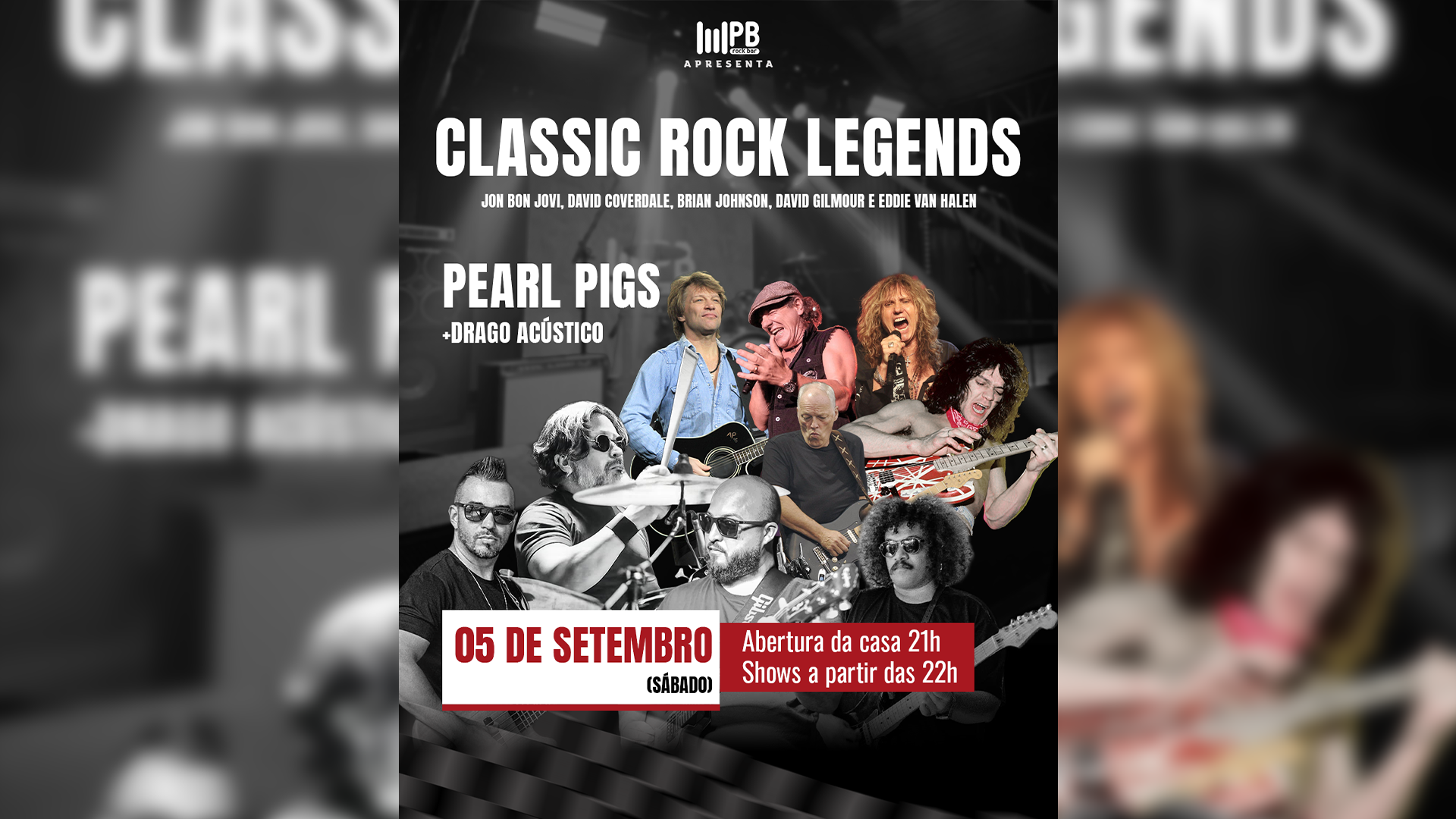 Image for the event: CLASSIC ROCK LEGENDS - PEARL PIGS + Drago Acústico
