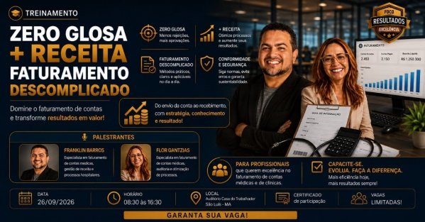 Imagem do evento ZERO GLOSA + RECEITA - FATURAMENTO DESCOMPLICADO