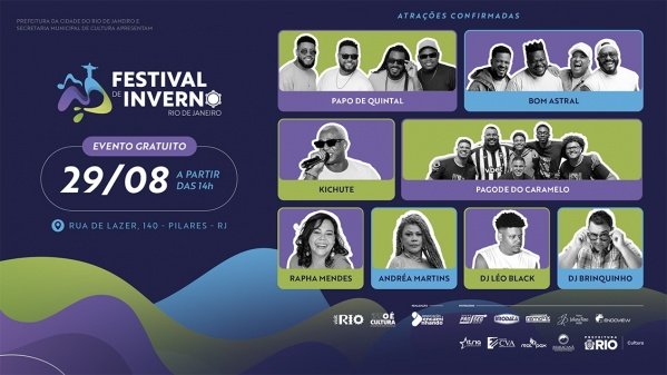 Imagem do evento Festival de Inverno - 100% Gratuito - 29/08 - Pilares - RJ