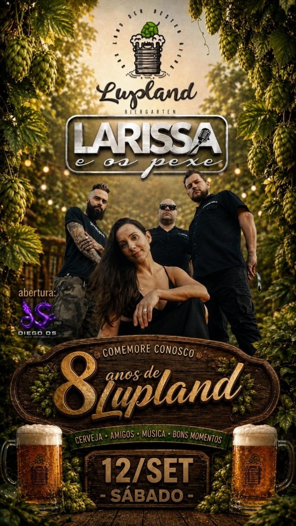 Imagem do evento Larissa e os Pexe  - 8 anos Lupland Biergarten