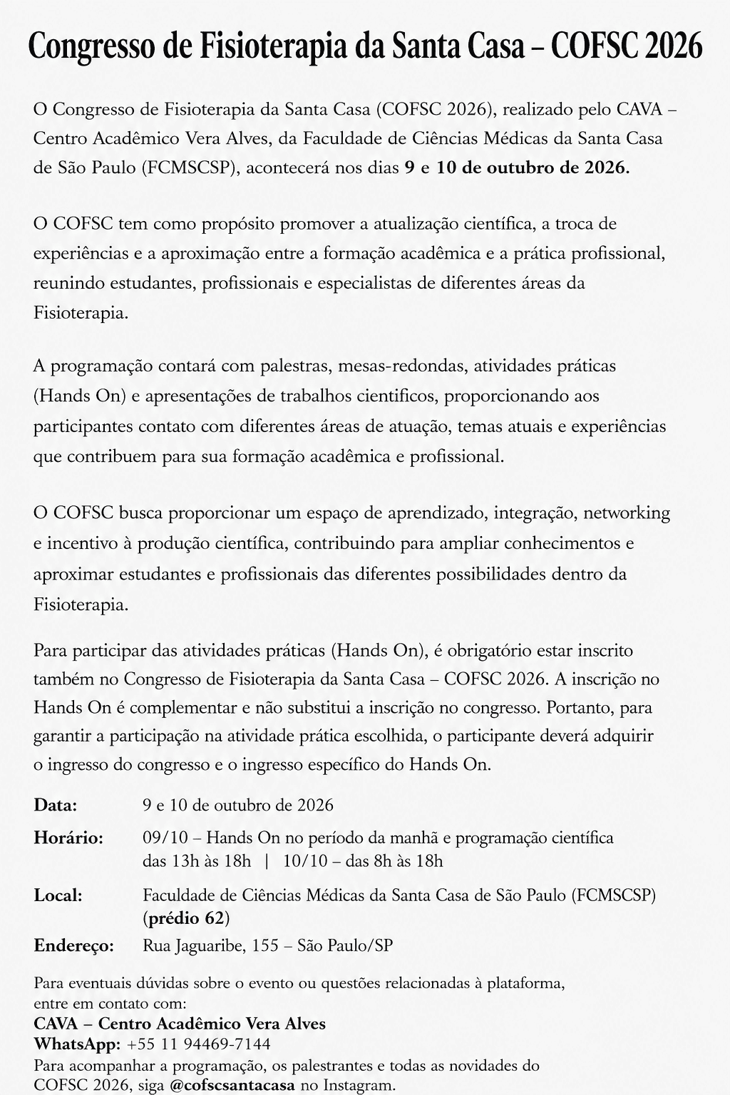Imagem 1 da descrição do evento
