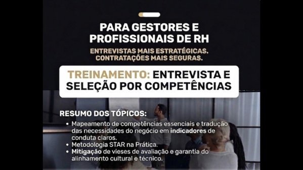 Imagem do evento Treinamento Entrevista e Seleção por Competências - 06/09 - 18h