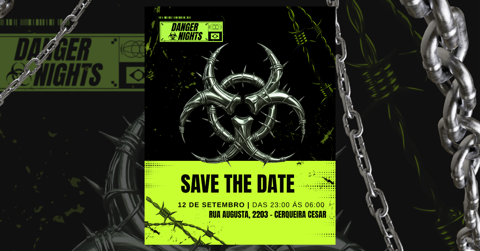 Capa do evento: DANGER NIGHTS | 7º EDIÇÃO! - HARD TECHNO