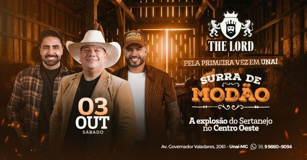 Imagem do evento SÁBADO SURRA DE MODÃO - THE LORD EM UNAÍ