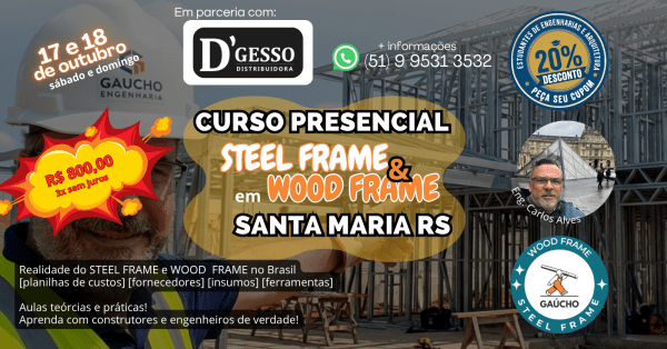 Imagem do evento STEEL e WOOD FRAME GAÚCHO com DGESSO