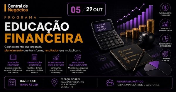 Imagem do evento Programa de Gestão de Negócios | Seminário de Educação Financeira