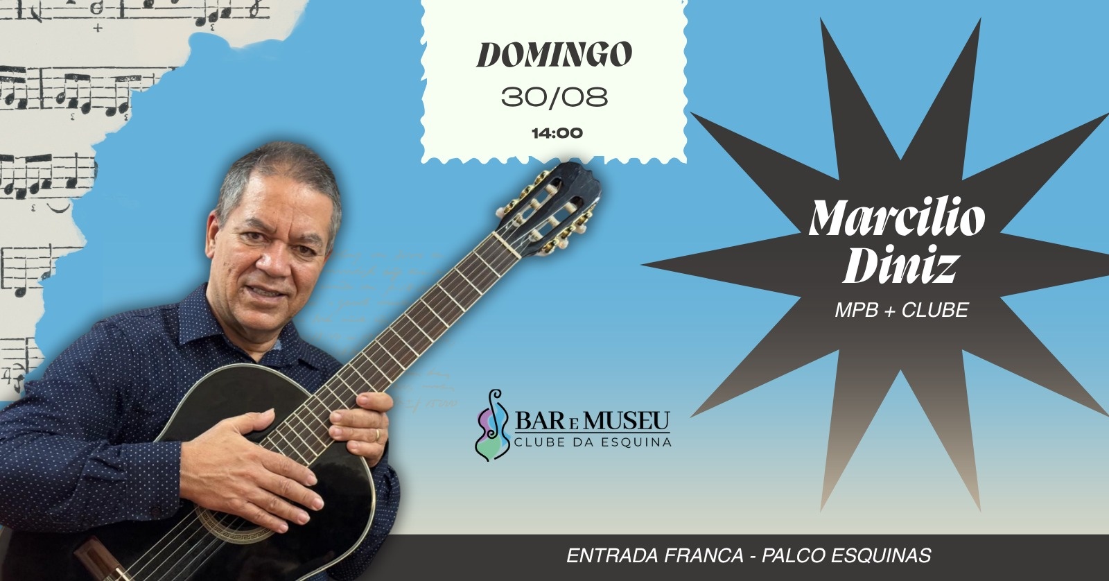 SHOW COM MARCILIO DINIZ -  CLUBE DA ESQUINA