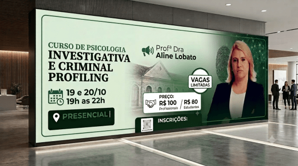 Imagem do evento CURSO PRESENCIAL Psicologia Investigativa & Criminal Profiling