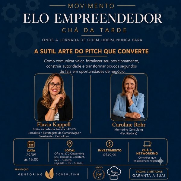 Imagem do evento Chá da tarde: A sutil arte do Pitch que converte