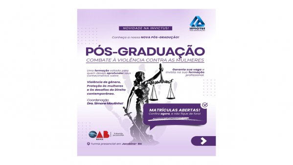 Imagem do evento PÓS GRADUAÇÃO - COMBATE À VIOLÊNCIA  CONTRA AS MULHERES