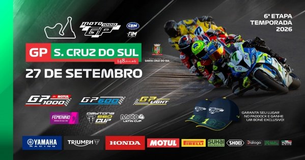 Imagem do evento MOTO1000GP | 6ª ETAPA | GP SANTA CRUZ DO SUL | TEMPORADA 2026