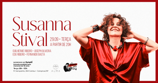 Imagem do evento SUSANNA STIVALI NO ALMA CAMPINAS | 29.09