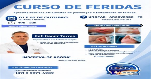 Imagem do evento CURSO DE FERIDAS E CURATIVOS- TEORIA E PRATICA