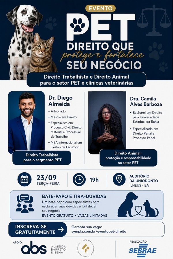 Imagem do evento Evento Pet: Direito trabalhista e Animal para negocios PETs e Clinicas