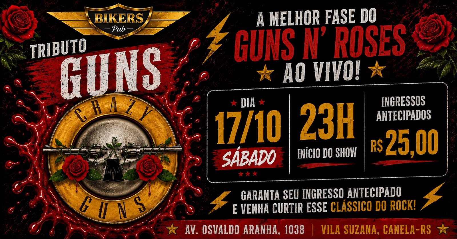 Guns Tributo CRAZY GUNS - Canela, RS