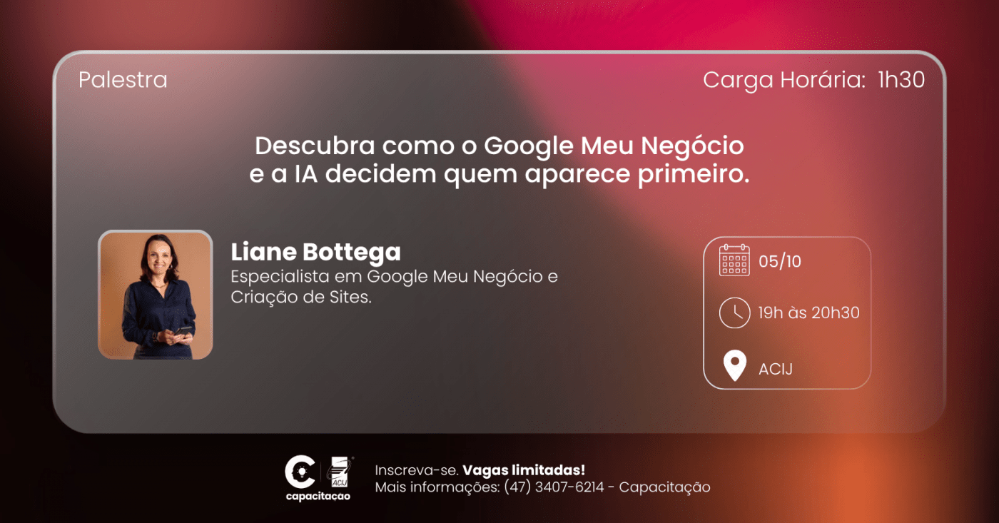 Palestra: Descubra como o Google Meu Negócio e a IA decidem quem aparece primeiro.