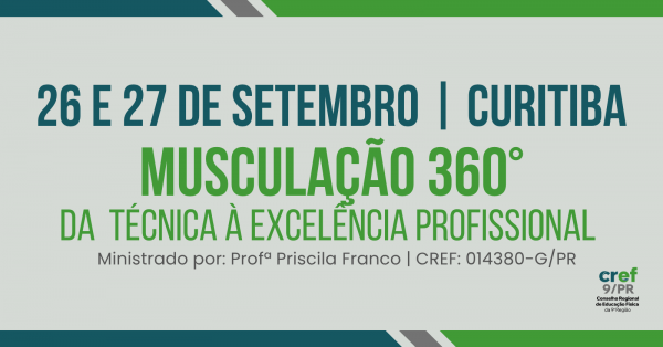 Imagem do evento MUSCULAÇÃO 360° - Da Técnica à Excelência Profissional