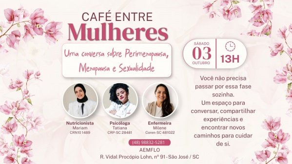Imagem do evento CAFÉ ENTRE MULHERES: Uma conversa sobre Perimenopausa, Menopausa e Sexualidade