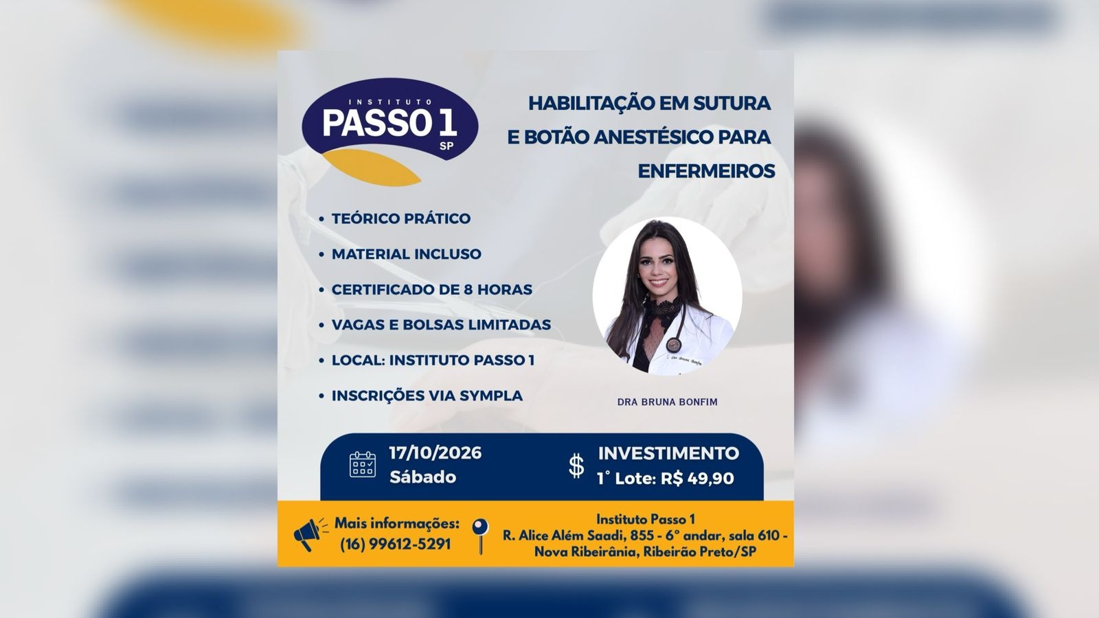 Habilitação em Sutura e Botão Anestésico para Enfermeiros