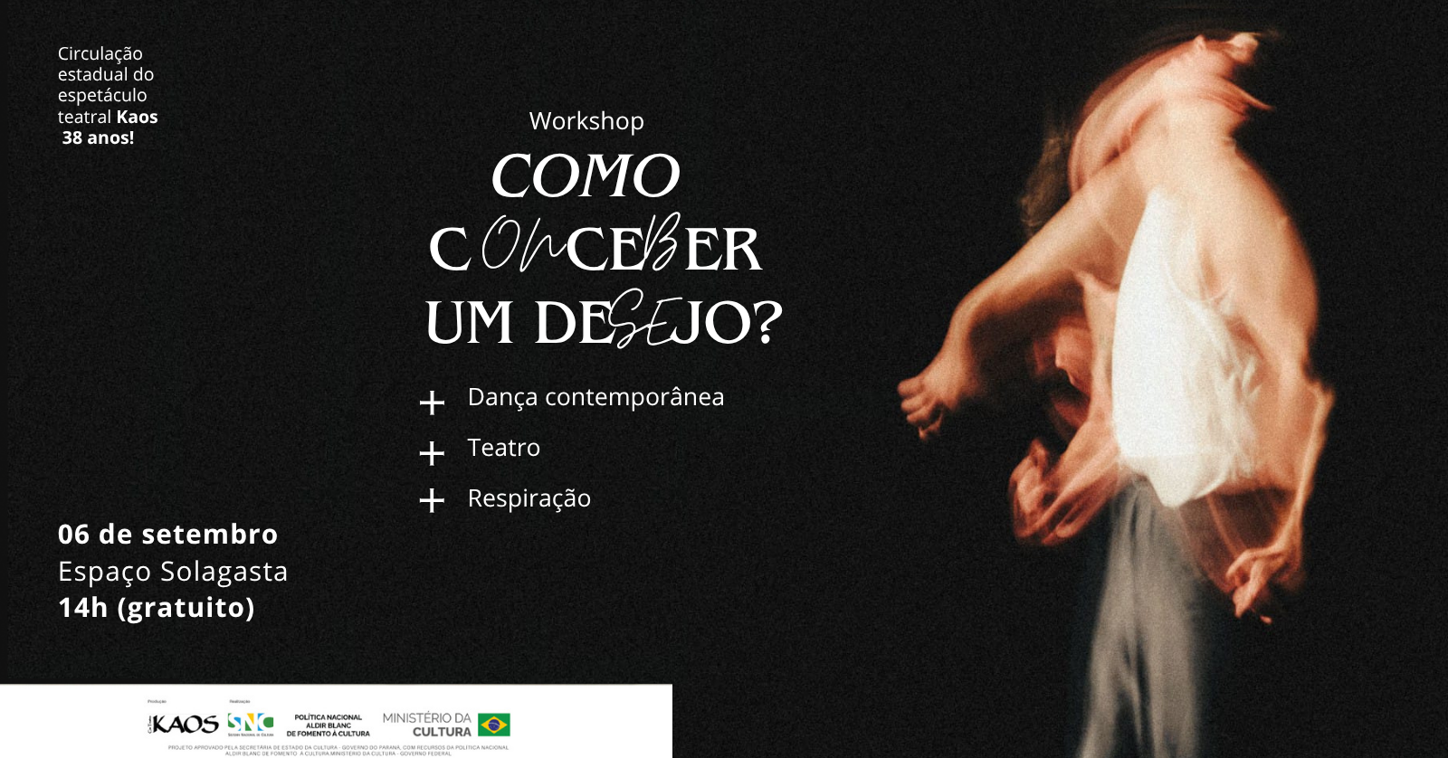 Image for the event: Workshop dança contemporânea com Gabriel Paleari Maringá
